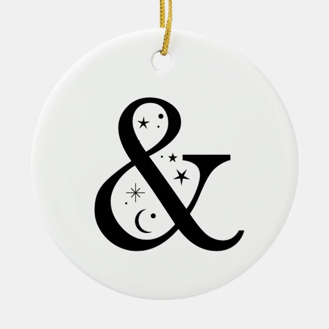 Décoration En Céramique Monogramme et esperluette céleste (Devant)