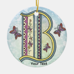 Décoration En Céramique Monogramme floral B