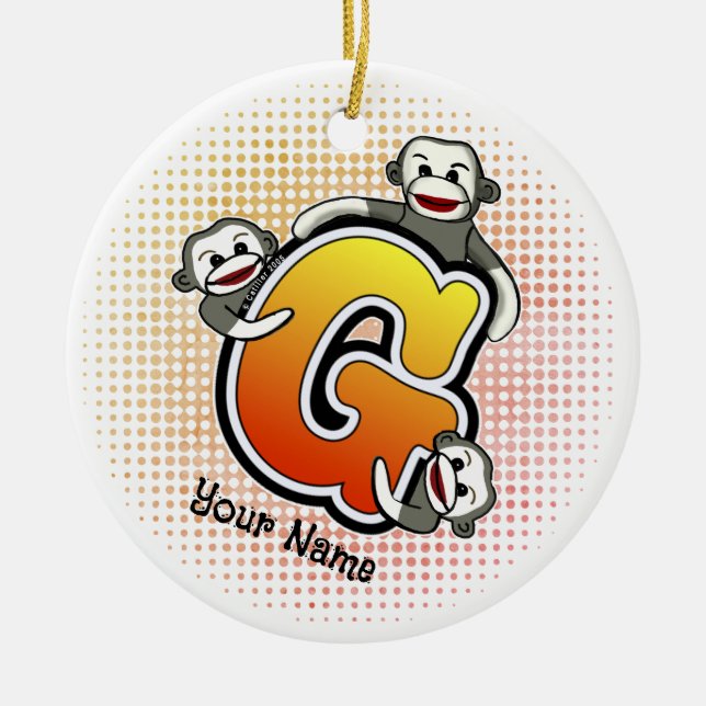 Décoration En Céramique Monogramme G Sock Monkey (Devant)