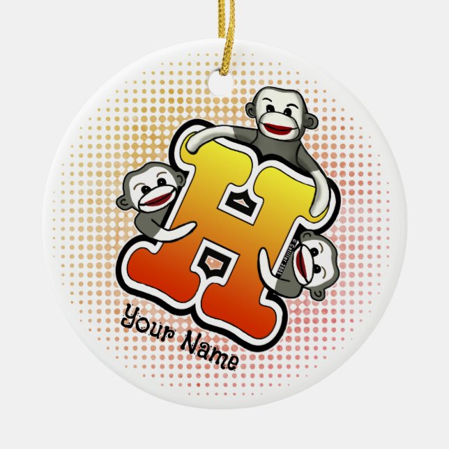 Décoration En Céramique Monogramme H Sock Monkey (Devant)