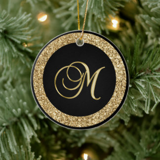 Décoration En Céramique Monogramme M en or