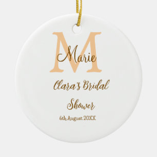 Décoration En Céramique Monogramme orange pour la fête de mariage avec nom