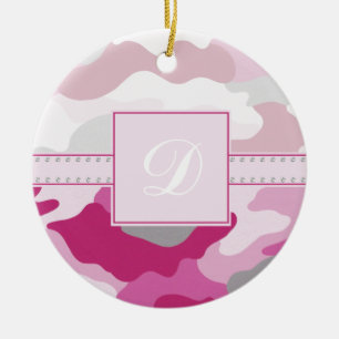 Décoration En Céramique Monogramme rose de Camo