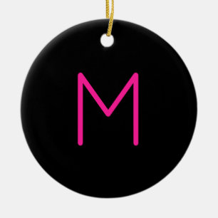 Décoration En Céramique Monogramme rose et noir moderne modifiable