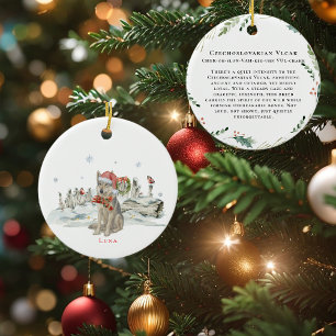 Décoration En Céramique Monogramme tchécoslovaque Vlcak Watercolor Chien