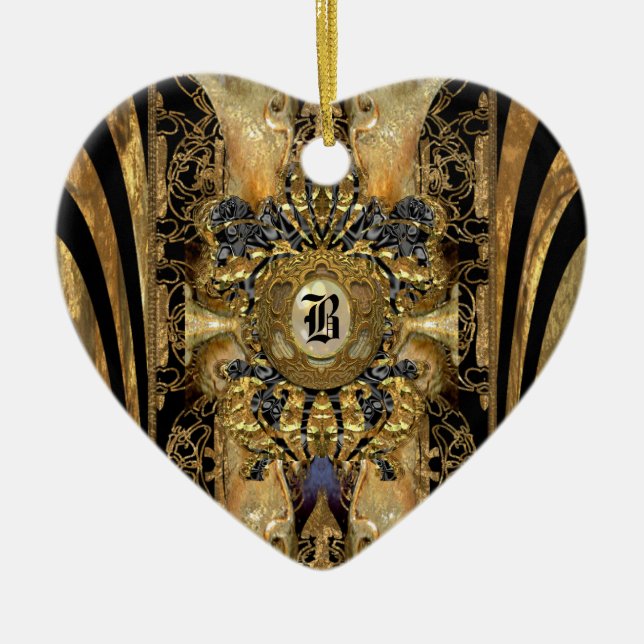 Décoration En Céramique Monogramme victorien d'Abasham (Devant)