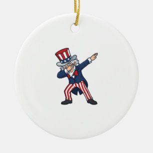 Décoration En Céramique Monsieur patriotique Dabbing Design vectoriel vint
