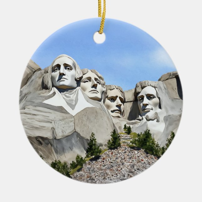 Décoration En Céramique Mont Rushmore Aquarelle (Devant)