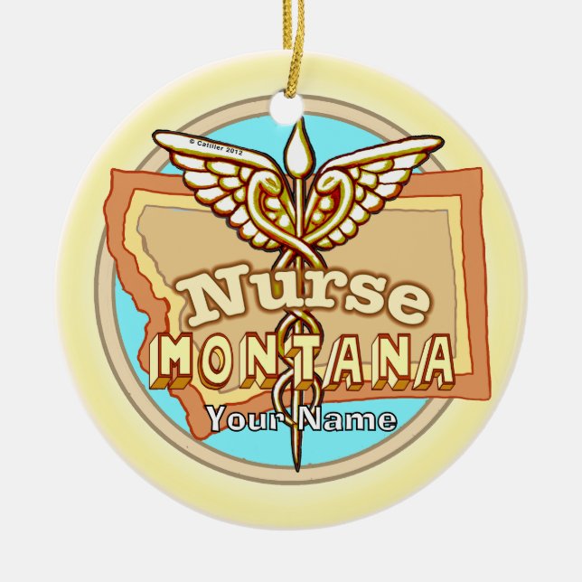 Décoration En Céramique Montana Nurse Caduceus  (Devant)