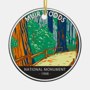 Décoration En Céramique Monument national de Muir Woods Californie Vintage