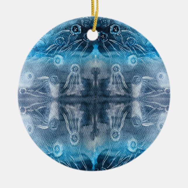 Décoration En Céramique Moon jellyfish batik print (Devant)