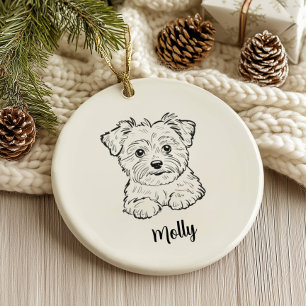 Décoration En Céramique Morkie chien Noël personnalisé