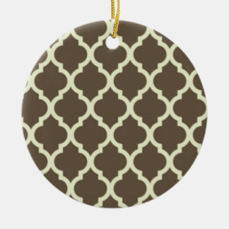 Décoration En Céramique Moroccan Lattice Pattern brown et white