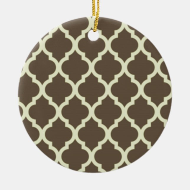 Décoration En Céramique Moroccan Lattice Pattern brown et white (Devant)