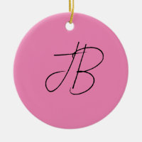 Mosaïque plaine tendance monogramme initiales rose