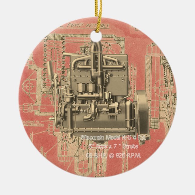 Décoration En Céramique Moteur Wisconsin Milwaukee Wisconsin Moteur précoc (Devant)