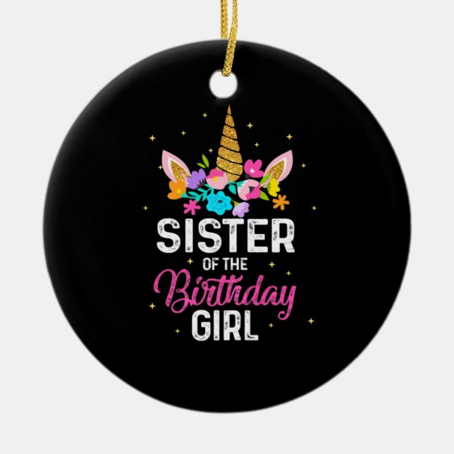 Décoration En Céramique Mother Gift | Sister Of The Birthday Girl Birthday (Devant)