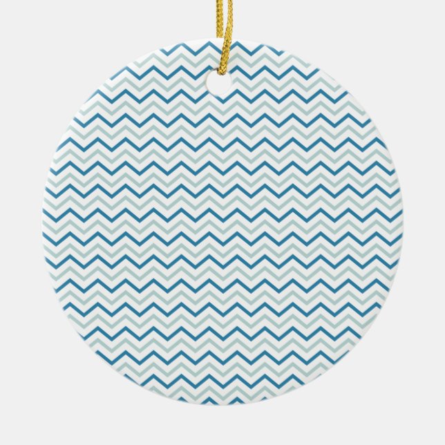 Décoration En Céramique Motif Aqua Blue Chevron (Devant)