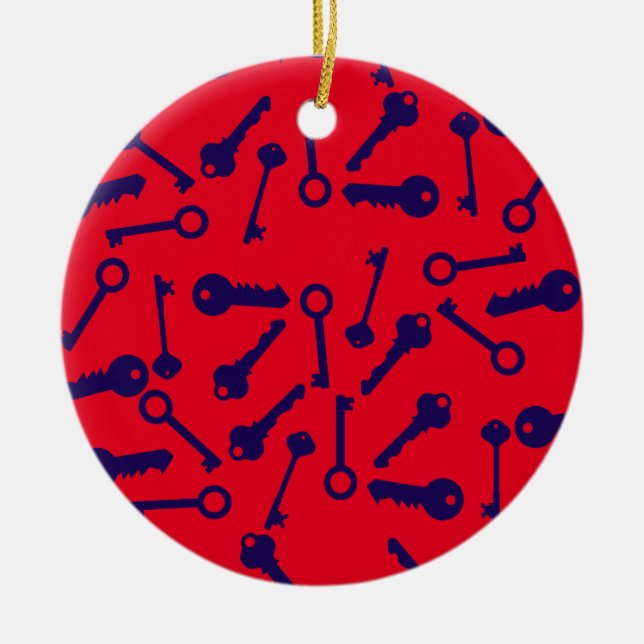 Décoration En Céramique Motif bleu clé (Devant)