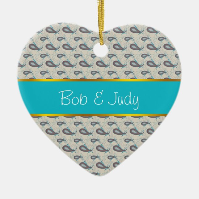 Décoration En Céramique Motif Champagne Paisley (Devant)