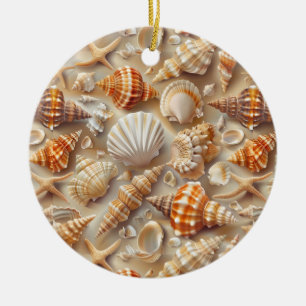 Décoration En Céramique Motif Coastal Elegance Seashell