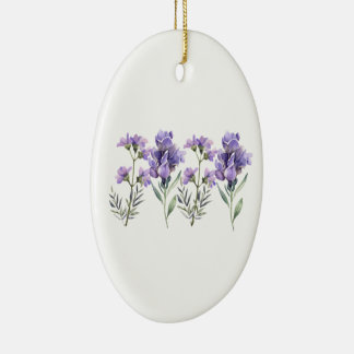 Décoration En Céramique Motif d'aquarelle française Lavender