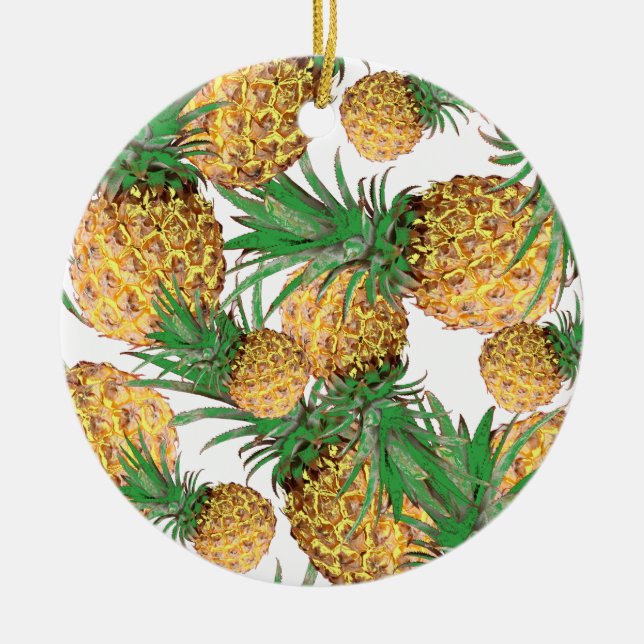 Décoration En Céramique Motif de Ananas Tropical Délicieux (Devant)