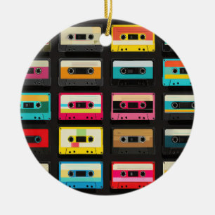 Décoration En Céramique Motif de cassette rétro – Musique vintage