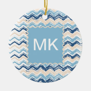 Décoration En Céramique Motif de Chevron de l'océan pacifique