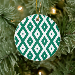 Décoration En Céramique Motif de diamant vert et blanc