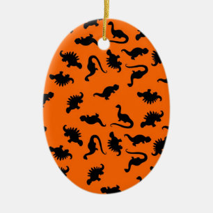Décoration En Céramique Motif de dinosaure mignon sur orange