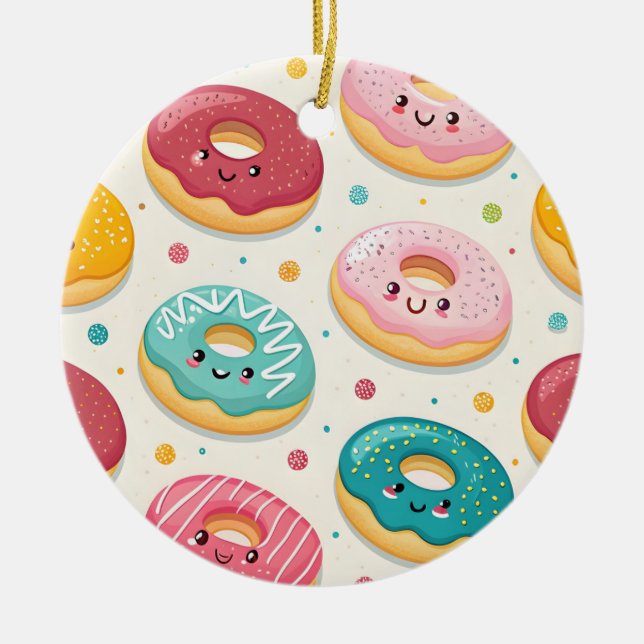 Décoration En Céramique Motif de Donuts (Devant)