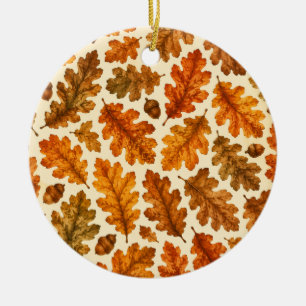 Décoration En Céramique Motif de feuilles de chêne d'automne   Esthétique 