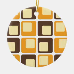 Décoration En Céramique motif de formes Carré rétro les années 70