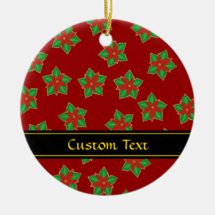 Décoration En Céramique Motif de Noël Poinsettia