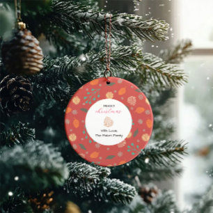 Décoration En Céramique Motif de Noël rustique dans la nature