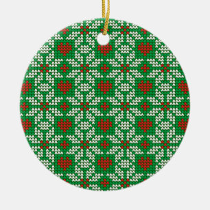 Décoration En Céramique Motif de Noël tricoté