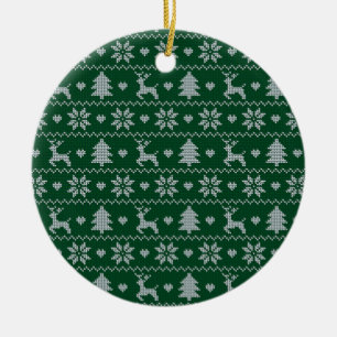 Décoration En Céramique Motif de Noël tricoté sans couture