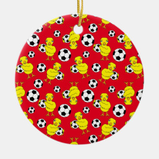 Décoration En Céramique Motif de poussins de football