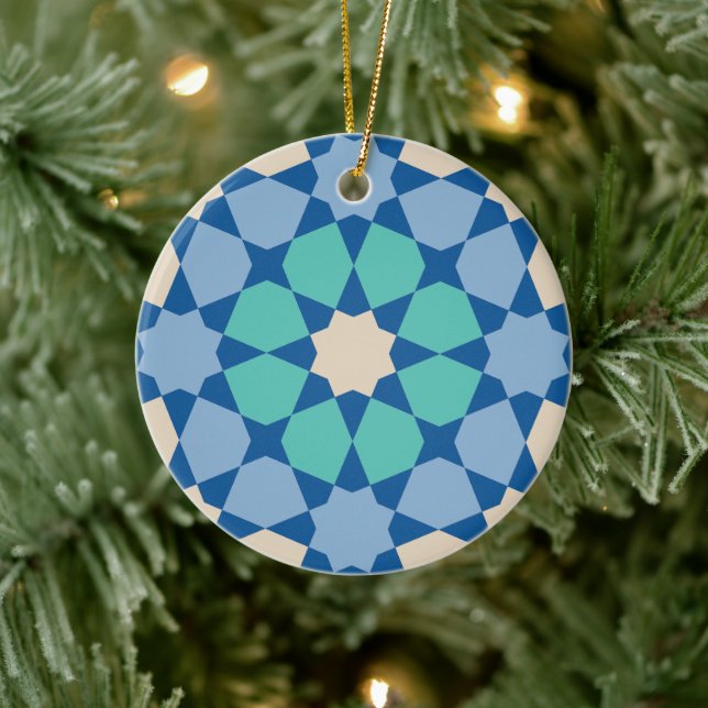 Décoration En Céramique Motif de Tranquillité Turquoise (Arbre)
