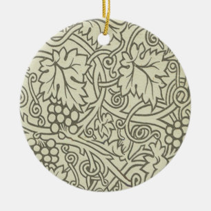 Décoration En Céramique Motif de vigne de raisin gris vert de William Morr