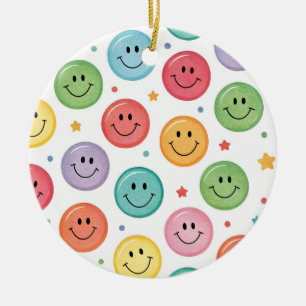 Décoration En Céramique Motif d'émoji souriant