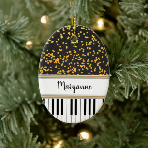 Décoration En Céramique Motif des Pois d'or des clés de piano personnalis