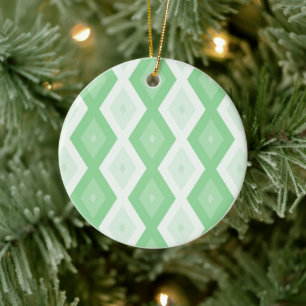 Décoration En Céramique Motif diamant vert pomme