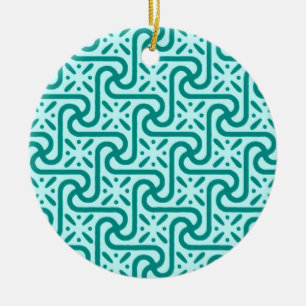 Décoration En Céramique Motif en tuiles égyptiennes, turquoise et aqua