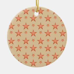 Décoration En Céramique Motif étoilé en terre cuite orange