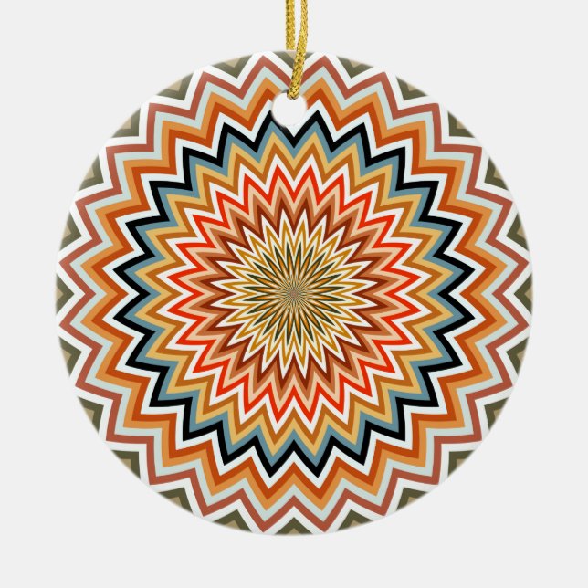 Décoration En Céramique Motif Mandala Zigzag (Devant)