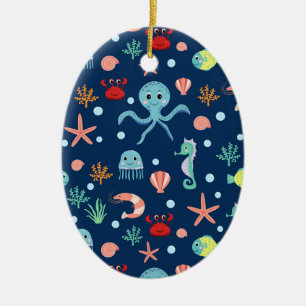 Décoration En Céramique Motif mignon de vie marine de l'océan