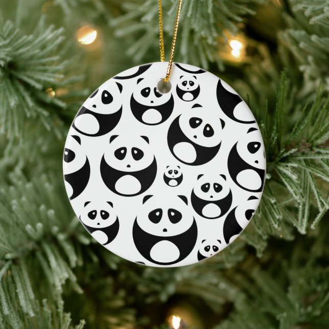 Décoration En Céramique Motif Panda noir et blanc Kawaii (Arbre)