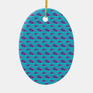 Décoration En Céramique Motif Peacock et Magenta Paisley